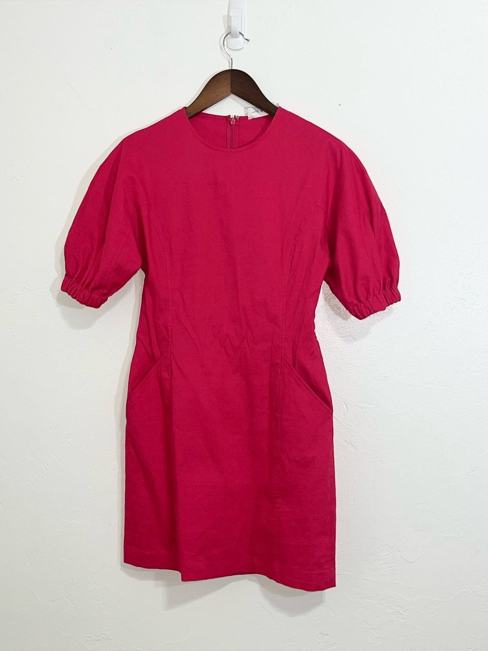 A.L.C. Valenti Puff Sleeve Mini Dress Fluro Red Size 6